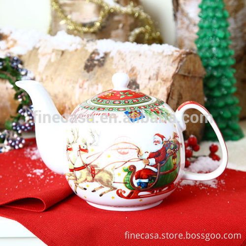 Fine New Bone China Christmas Ceramic Teapot Bulk                
                                    Quality Assured